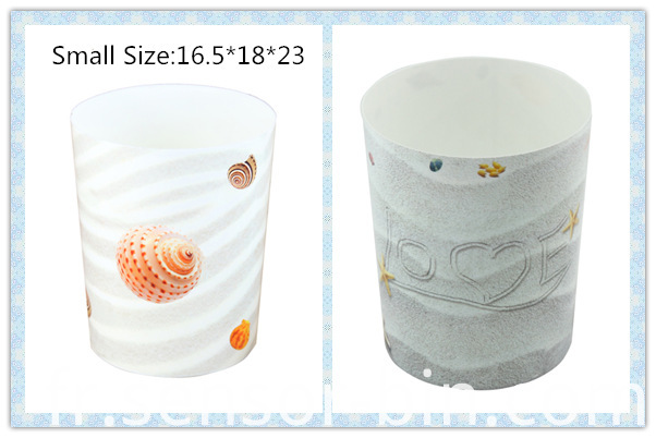 Sea Shells Design Round Plastic Waste Bin (FF-5224)